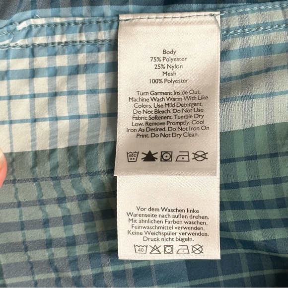 Eddie Bauer Plaid Short Sleeve Nylon Fishing Shirt Size L - Picture 9 of 9